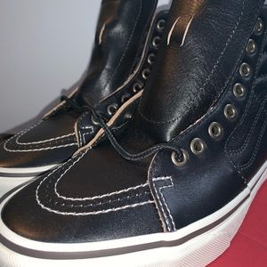 Vans Sk8-Hi Black Leather Men’s Size 8.5 NWT